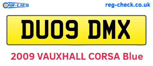 DU09DMX are the vehicle registration plates.