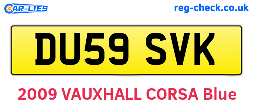DU59SVK are the vehicle registration plates.