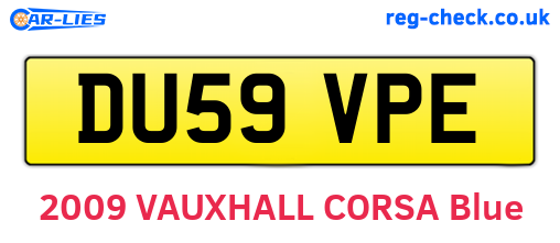 DU59VPE are the vehicle registration plates.
