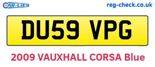 DU59VPG are the vehicle registration plates.