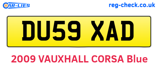 DU59XAD are the vehicle registration plates.