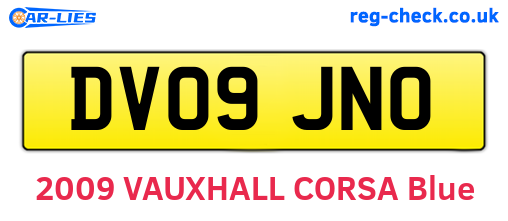 DV09JNO are the vehicle registration plates.