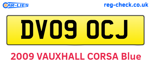 DV09OCJ are the vehicle registration plates.