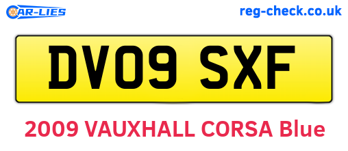 DV09SXF are the vehicle registration plates.