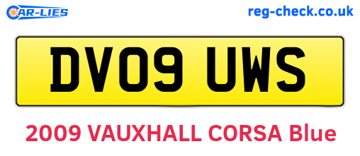 DV09UWS are the vehicle registration plates.