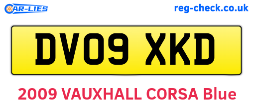 DV09XKD are the vehicle registration plates.