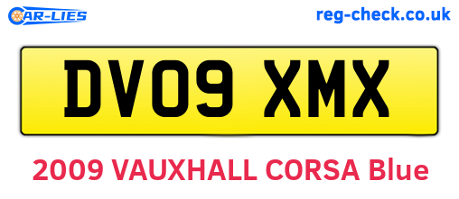 DV09XMX are the vehicle registration plates.