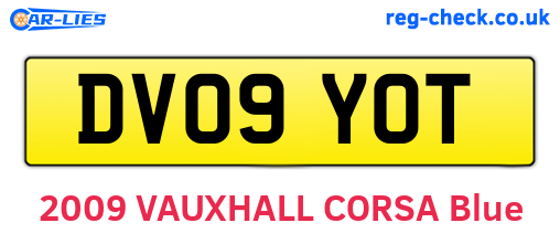 DV09YOT are the vehicle registration plates.
