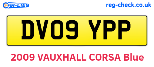 DV09YPP are the vehicle registration plates.