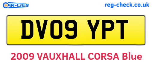 DV09YPT are the vehicle registration plates.