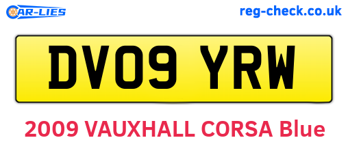 DV09YRW are the vehicle registration plates.
