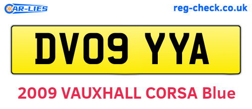 DV09YYA are the vehicle registration plates.