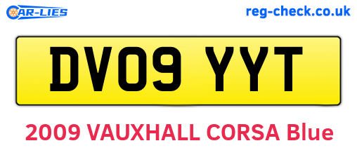 DV09YYT are the vehicle registration plates.