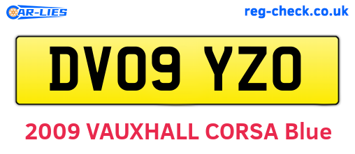 DV09YZO are the vehicle registration plates.