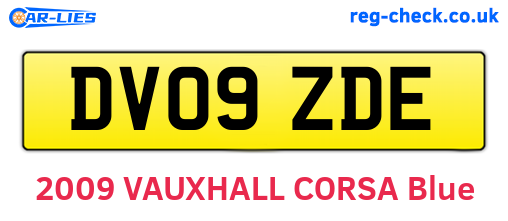DV09ZDE are the vehicle registration plates.
