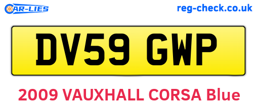DV59GWP are the vehicle registration plates.