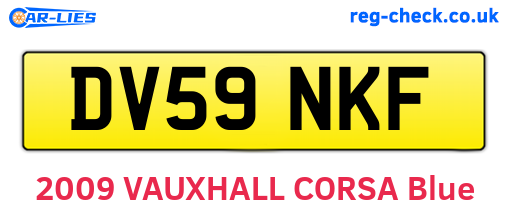 DV59NKF are the vehicle registration plates.