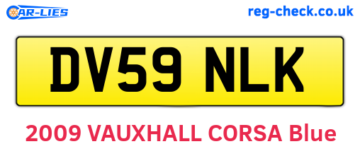 DV59NLK are the vehicle registration plates.