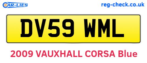 DV59WML are the vehicle registration plates.