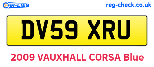 DV59XRU are the vehicle registration plates.