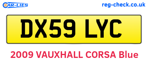 DX59LYC are the vehicle registration plates.