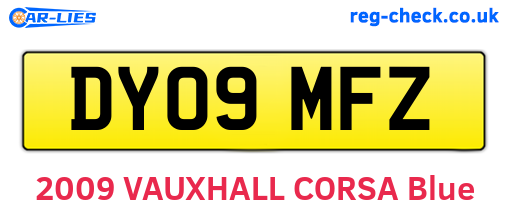 DY09MFZ are the vehicle registration plates.