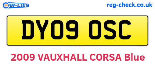 DY09OSC are the vehicle registration plates.