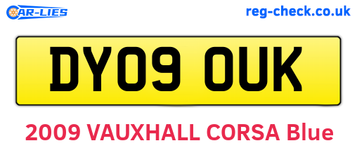 DY09OUK are the vehicle registration plates.