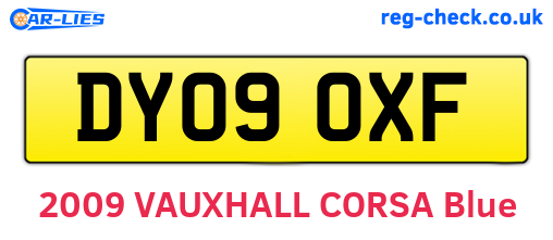 DY09OXF are the vehicle registration plates.