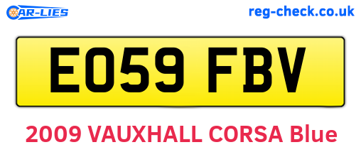EO59FBV are the vehicle registration plates.