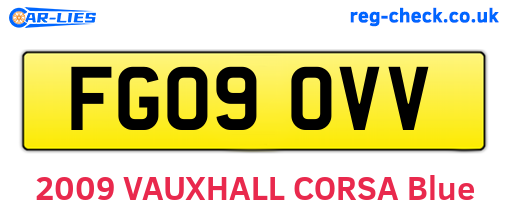 FG09OVV are the vehicle registration plates.