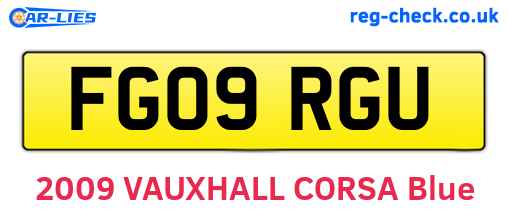 FG09RGU are the vehicle registration plates.