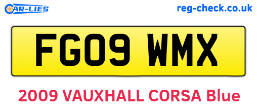 FG09WMX are the vehicle registration plates.