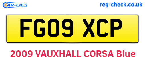 FG09XCP are the vehicle registration plates.