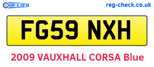 FG59NXH are the vehicle registration plates.
