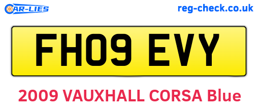 FH09EVY are the vehicle registration plates.