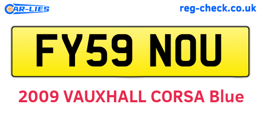 FY59NOU are the vehicle registration plates.