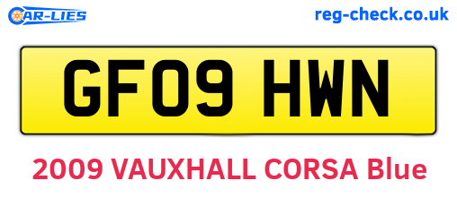GF09HWN are the vehicle registration plates.