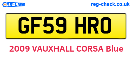 GF59HRO are the vehicle registration plates.