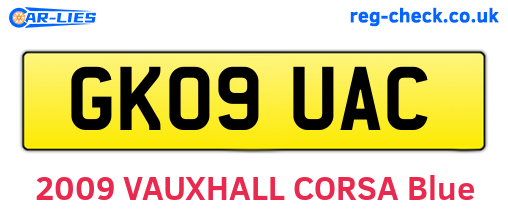 GK09UAC are the vehicle registration plates.