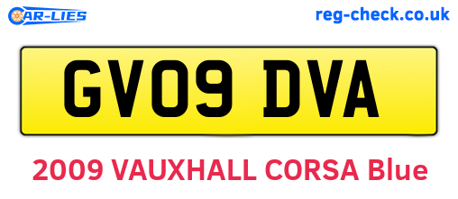 GV09DVA are the vehicle registration plates.