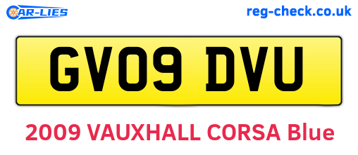GV09DVU are the vehicle registration plates.