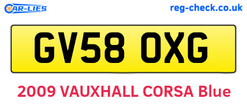 GV58OXG are the vehicle registration plates.
