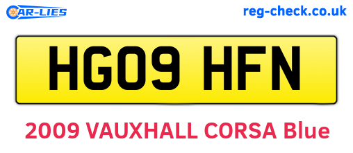 HG09HFN are the vehicle registration plates.