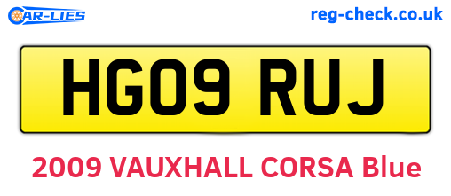 HG09RUJ are the vehicle registration plates.