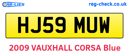 HJ59MUW are the vehicle registration plates.
