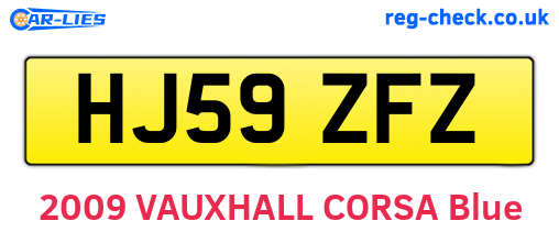 HJ59ZFZ are the vehicle registration plates.