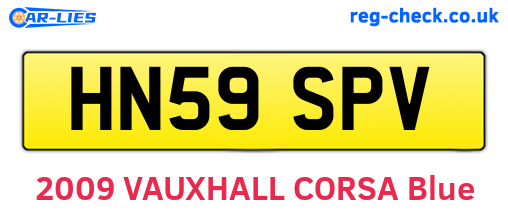 HN59SPV are the vehicle registration plates.