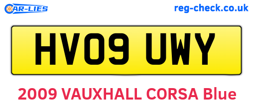 HV09UWY are the vehicle registration plates.