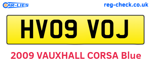 HV09VOJ are the vehicle registration plates.